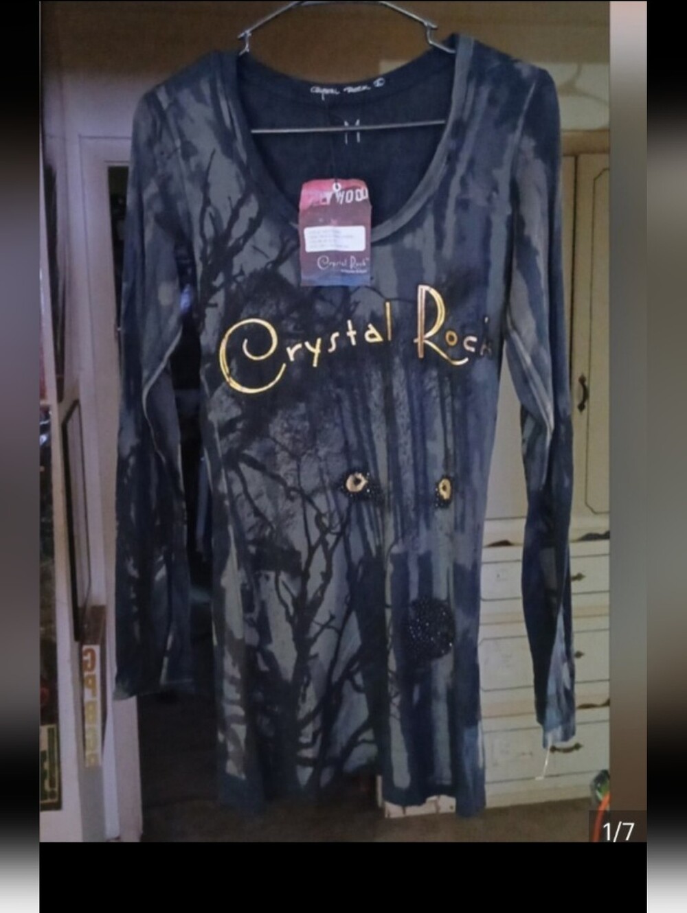 Nwt Crystal Rock Y2k Style Bling Long Sleeve Small